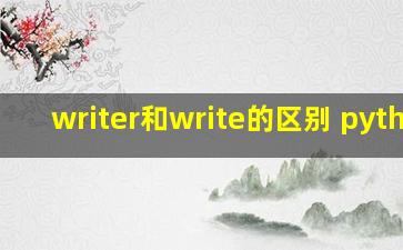 writer和write的区别 python